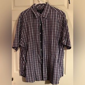 American Classic Russell Simmons Plaid Button Down Shirt, XL, navy, white, pink
